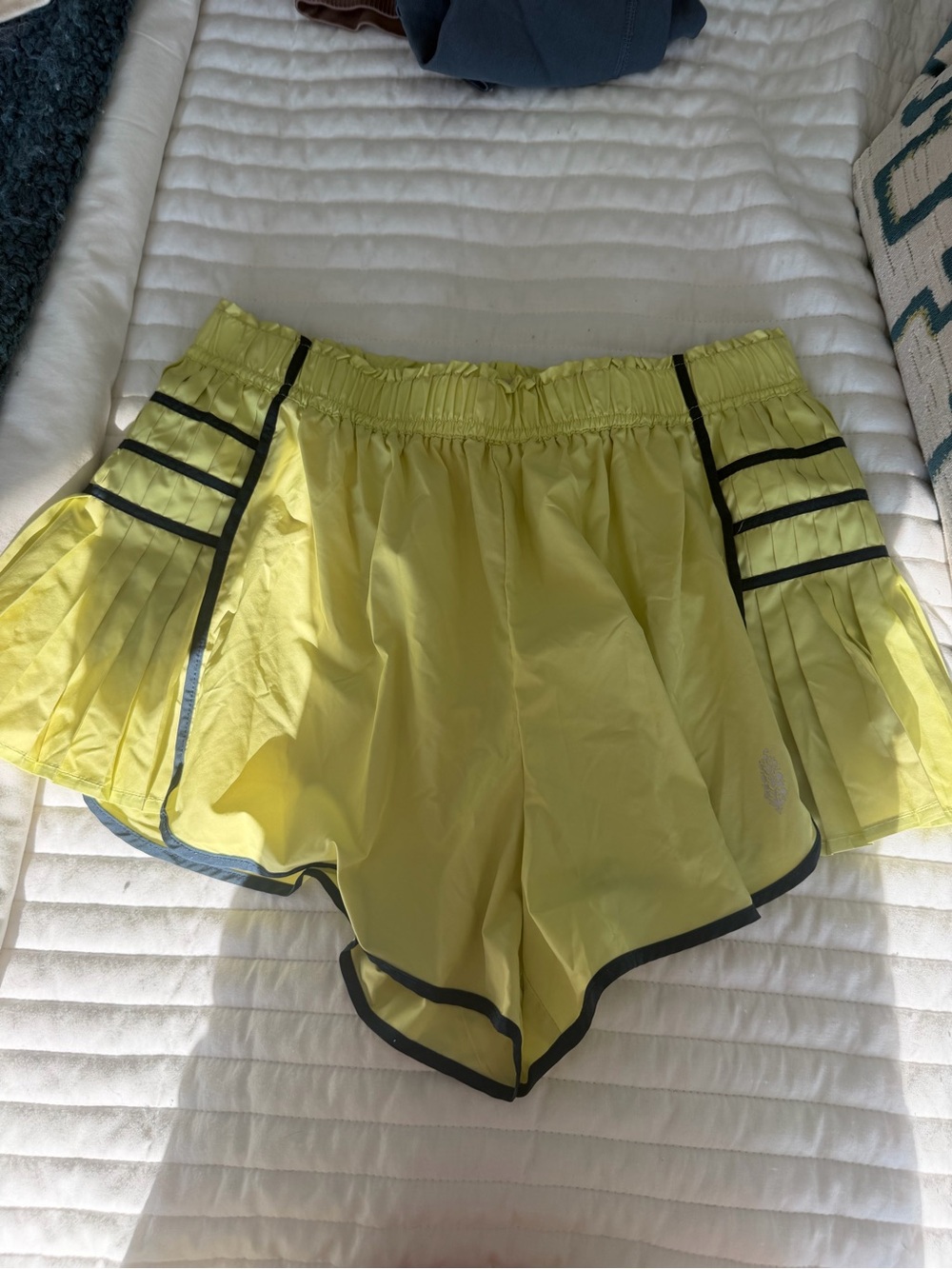 FP Movement by Free People Neon Yellow Athletic Shorts with Black Trim
